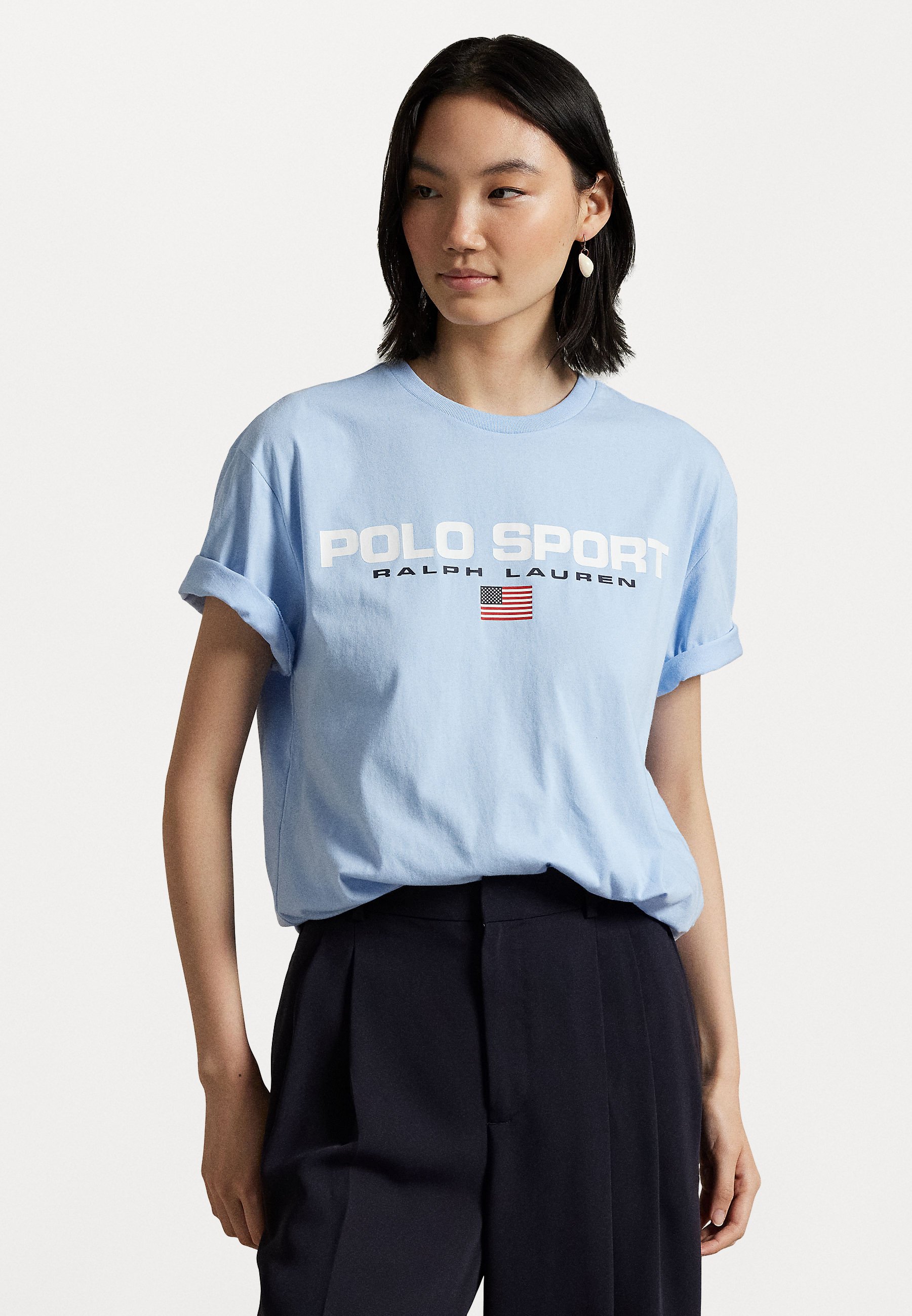 売れ筋商品|||ラルフローレン Tシャツ レディース トップス CLASSIC FIT POLO SPORT JERSEY T-SHIRT UNISEX - Print T-shirt - bluebell/white Polo Ralph Lauren CLASSIC FIT POLO SPORT JERSEY T-SHIRT