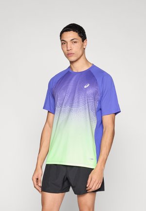 ROAD IBUKI TOP - Sport T-shirt - blue/illuminate green