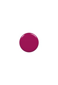 Vernis à ongles fuchsia au fini brillant, présenté sous forme de goutte circulaire sur un fond blanc. Couleur riche avec une texture lisse.