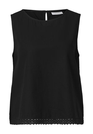 Street One Studio, BLUSENTOP MIT TAPE-DETAIL AM SAUM - Blouse - black