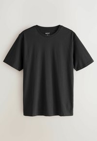 Tricou negru din bumbac, cu mâneci scurte, de tip crew neckline, și croială lejeră. Fără modele sau grafice vizibile. Etichetă de marcă: NEXT.