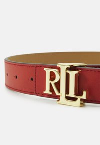 Lauren Ralph Lauren LOGO REVERSIBLE LEATHER BELT - Opasok - red sunstone/camel