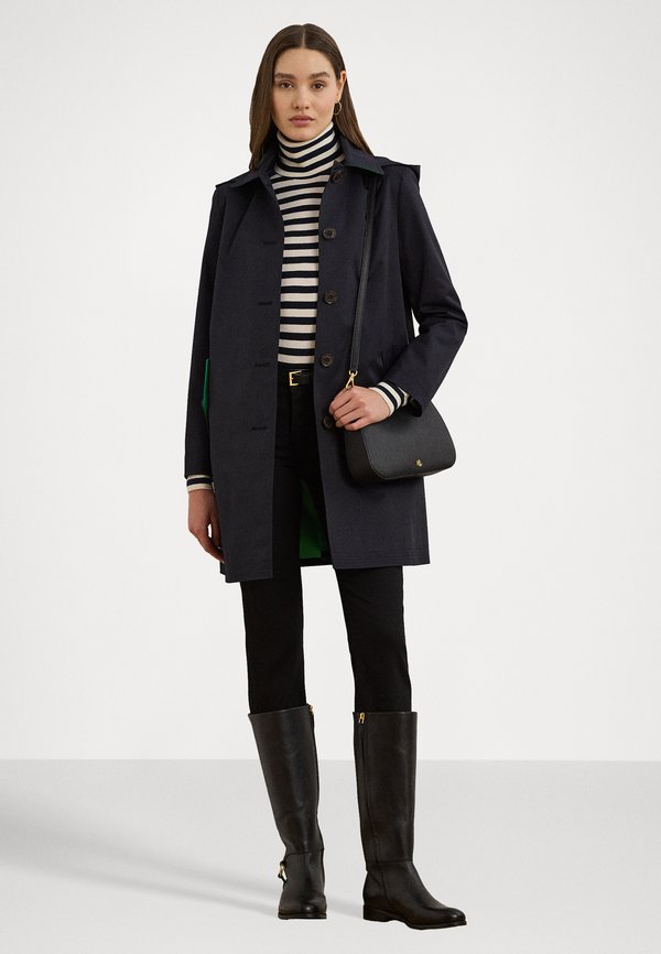 HOODED COTTON BLEND BALMACAAN COAT - Short coat4