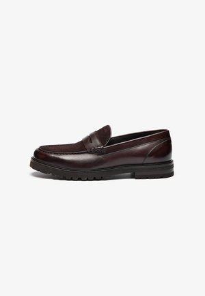 LEATHER - Zapatos sin cordones - dark brown