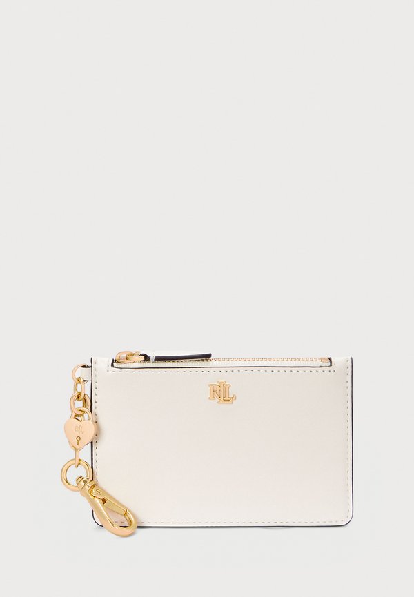 HEART CHARM LEATHER ZIP CARD CASE - Wallet