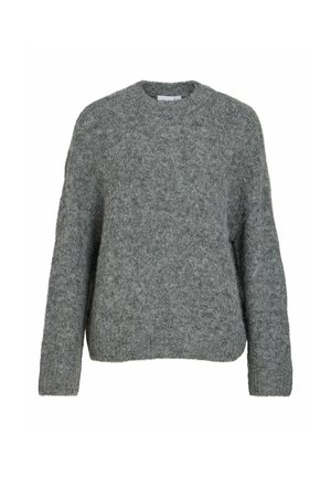 VILA, VIBOWS L/S O-NECK KNIT- NOOS - Pullover - medium grey melange1