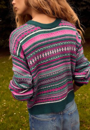 Next FAIRISLE STRIPE CREW NECK PETITE  - Džemperis - teal blue