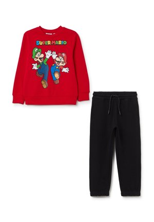 JOGGING SET WITH SUPER MARIO PRINT - Tracksuit - black red
