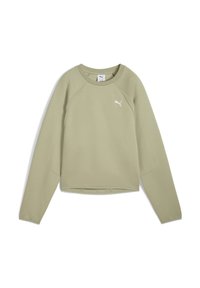 Svetlozelená Mikina vyrobená z jemnej tkaniny, s okrúhlym výstrihom a dlhými rukávmi. Výrazné biele logo Puma na hrudi.