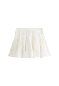 BRODERIE ANGLAISE TIERED MINI - Minifalda - white