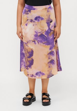 CARDORIA CALF SKIRT - Jupe trapèze - toasted coconut/purple