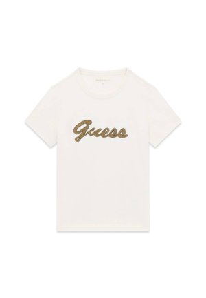 Guess, T-SHIRT MIT PERLEN-LOGO - T-shirt imprimé - creme
