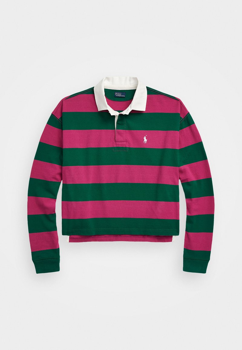 Polo Ralph Lauren RUGBY LONG SLEEVE - Μπλούζα με μακριά μανίκια - vermont green/vivid pink