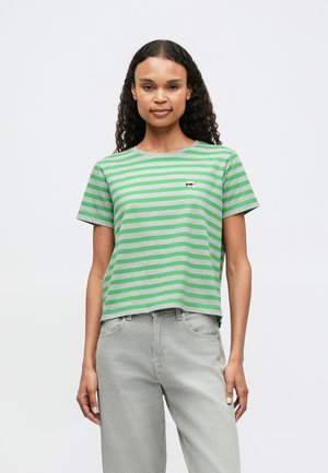 IKON STRIPE - T-shirt imprimé - fern green/grey
