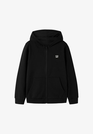Name it, NKMFLO LS SWEAT CARD WH BRU NOOS - Sweat zippé - black