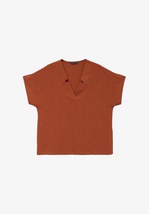 Breal, BREAL BREAL FLIESSENDE BLUSE MIT KURZEN ÄRMELN - Camicetta - marron foncé