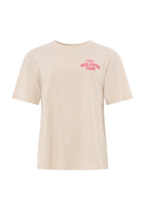 Zwillingsherz, T-SHIRT FEEL GOOD CLUB - T-Shirt print - beige
