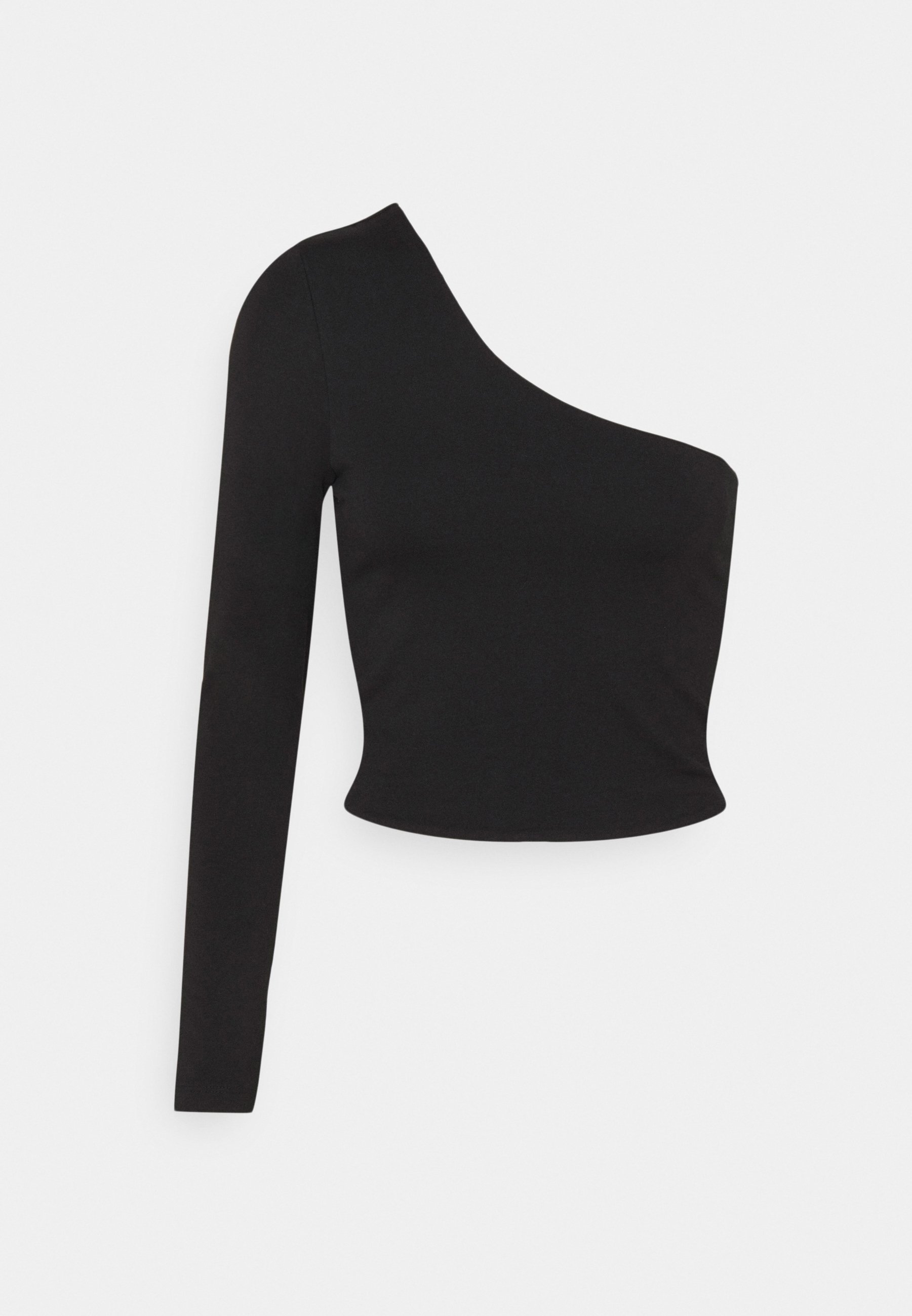 one shoulder white long sleeve top