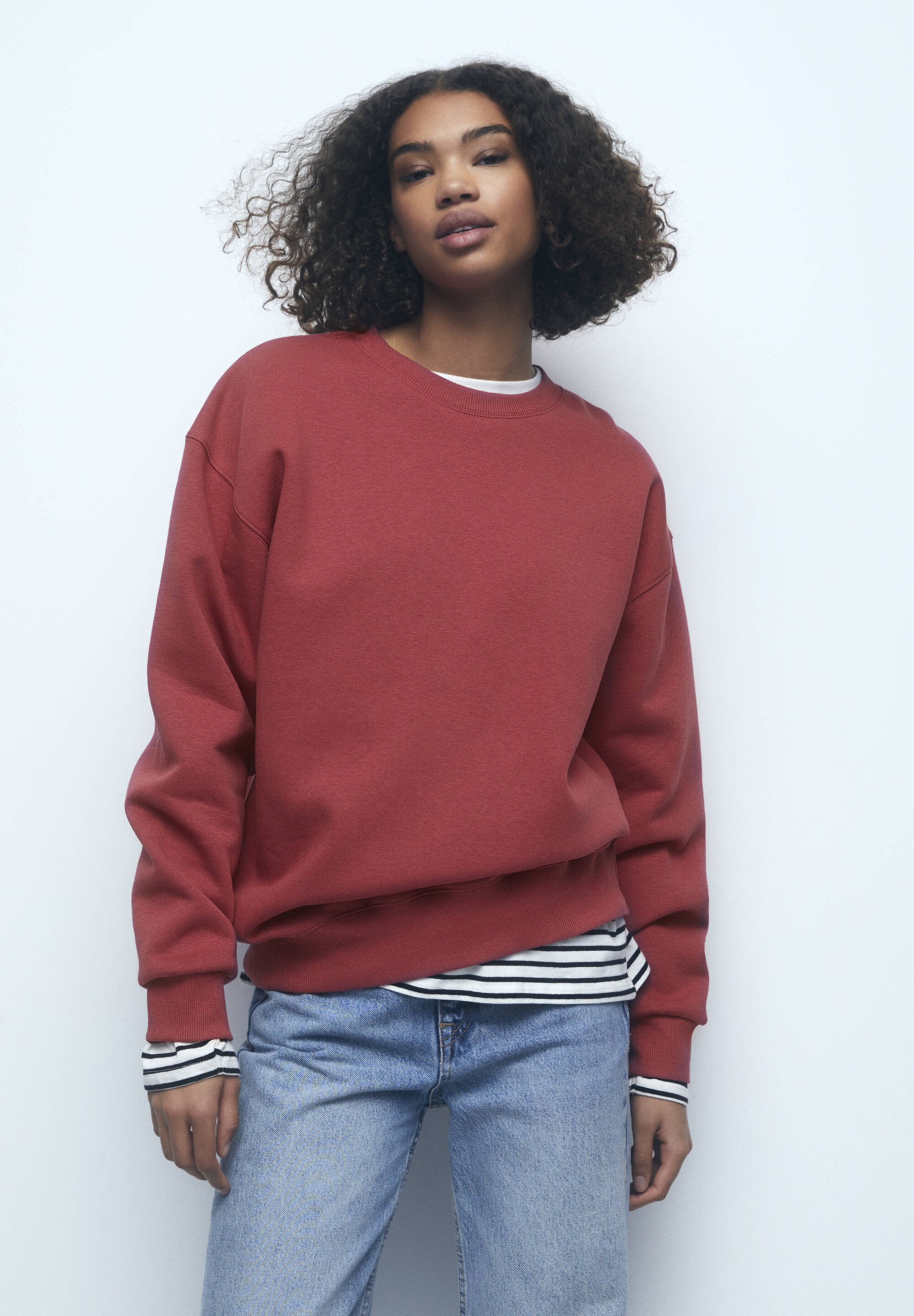 basic red sweater