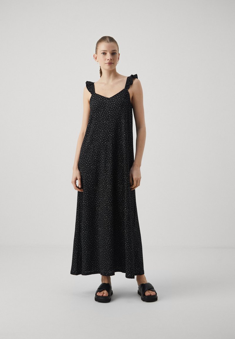 Pieces PCADELIA ANKLE DRESS - Maksikleit - black/cloud dancer