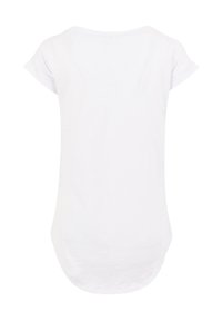 White, short-sleeve t-shirt with a round neckline and a curved hem. Made from a smooth, lightweight fabric with a casual fit.
