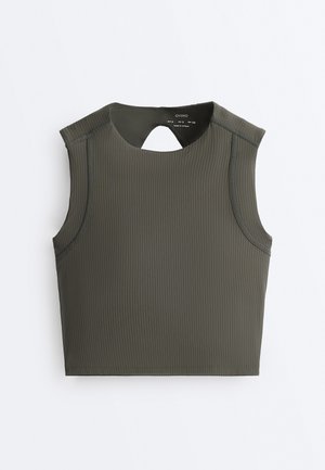 OYSHO SLEEVELESS RIB COMFORTLUX - Top - dark green