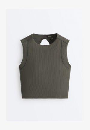 OYSHO SLEEVELESS RIB COMFORTLUX - Top - dark green