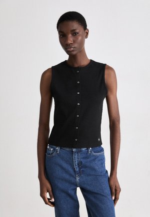 LABEL CARDIGAN - Veste sans manches - black