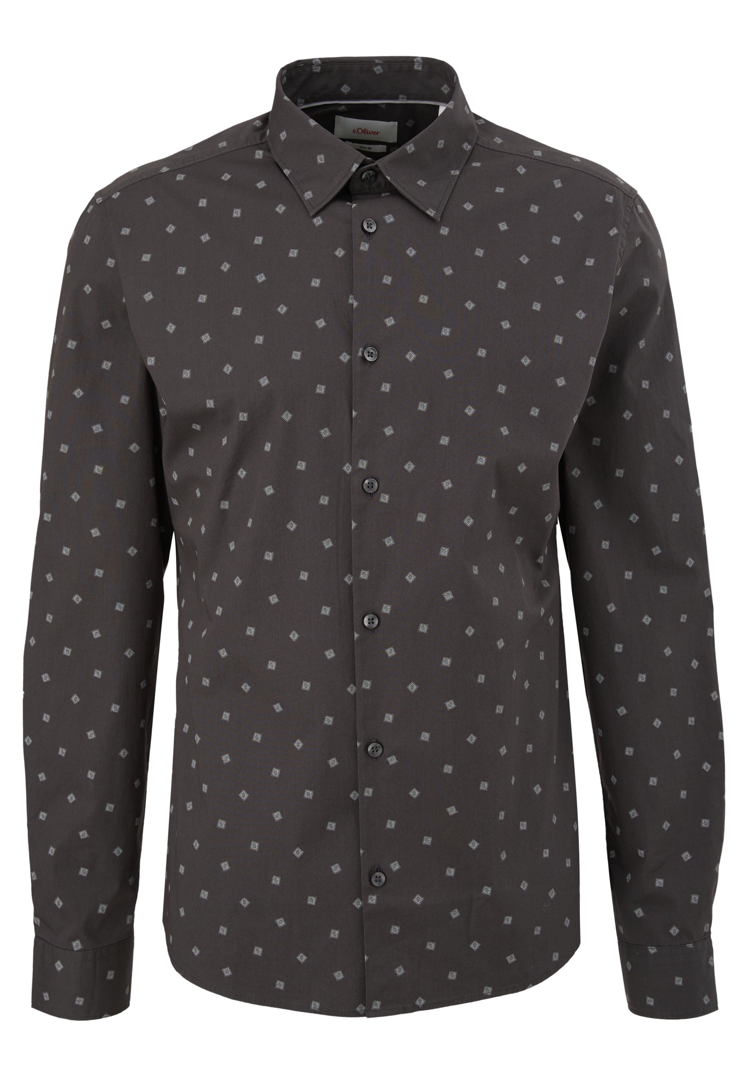S.Oliver Herren Hemd Slim Fit - Baumwollstretch, Kurzarm, Mit Knopfleiste