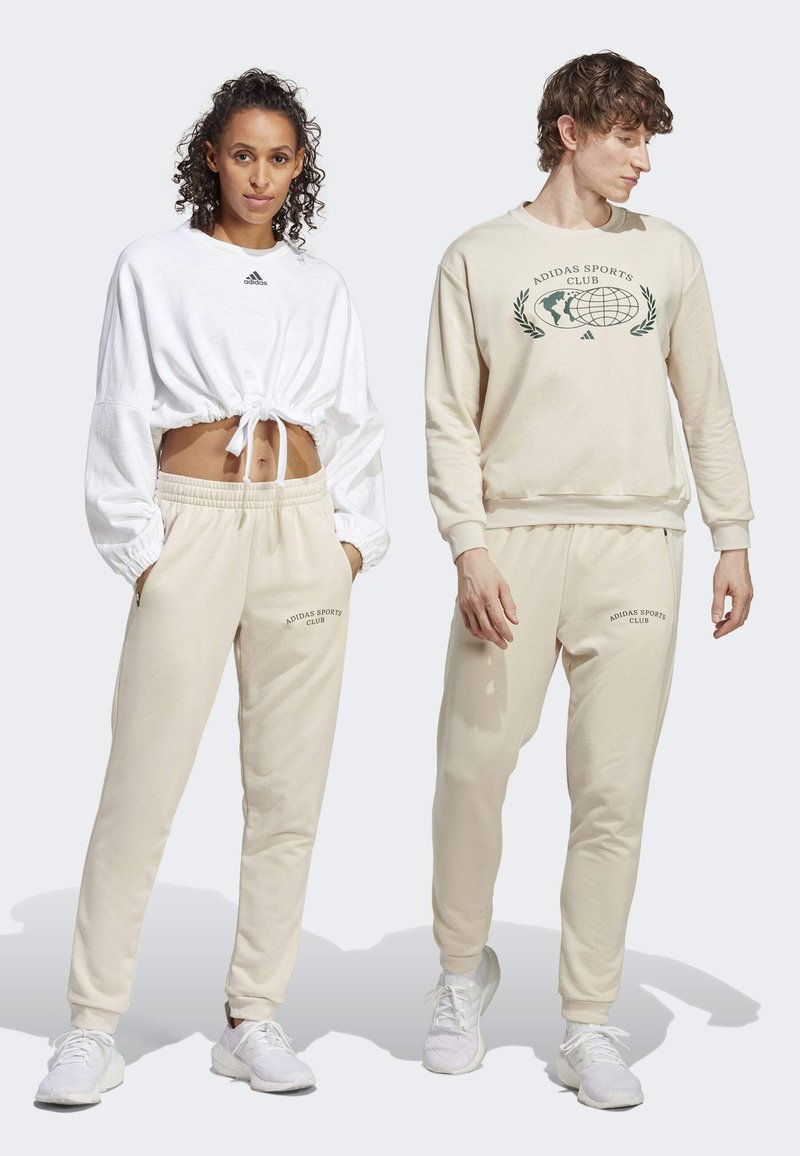 adidas Sportswear Tracksuit bottoms beige/white Zalando.co.uk
