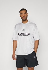 adidas Sportswear TIRO TEE - Marškinėliai su spaudiniu - grey one/black