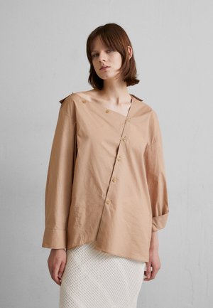 A.W.A.K.E. MODE OFF SHOULDER - Πουκαμίσα με κουμπιά - beige