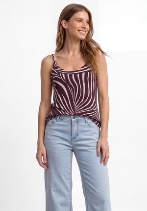 Street One, TOP MIT V-NECK UND DEKO-DETAIL - Débardeur - rustic rouge