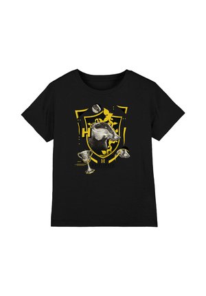 Cotton Soul, HARRY POTTER HUFFLEPUFF MAGICIAL MISCHIEF LEVEL UP CREST UNISEX - T-Shirt print - black