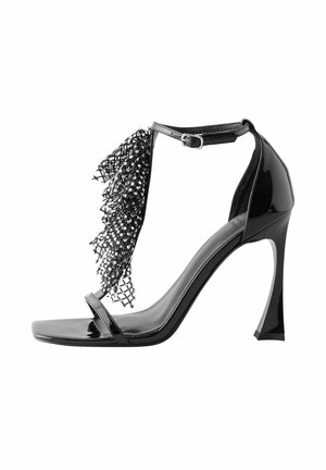 REGULAR FIT - FOREVER COMFORT JEWEL TASSEL SQUARE TOE - Sandales à talons hauts - black