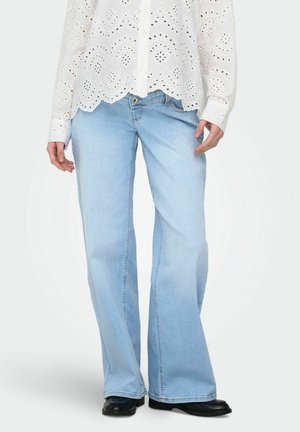 ONLY MATERNITY OLMJUICY  - Széles szárú - light blue denim