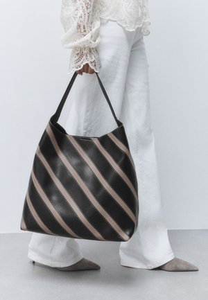 Next, STRIPE SHOULDER BAG . - Håndtasker - black