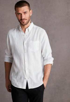 Next SIGNATURE LONG SLEEVE COLLAR - Vapaa-ajan kauluspaita - white