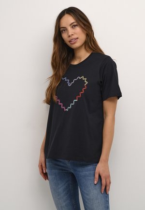 CUAMORA HEART - Camiseta estampada - black