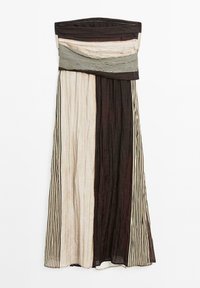 Massimo Dutti STRAPLESS WITH GATHERED DETAIL - Freizeitkleid - brown