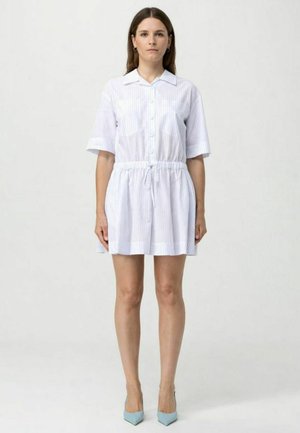 CORTO A RIGHE - Abito a camicia - azzurro