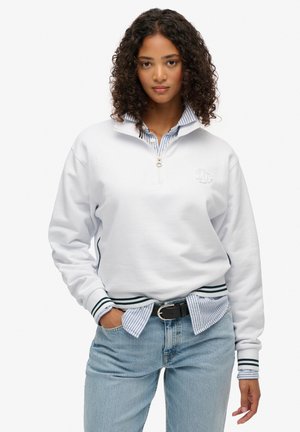 COUNTRY CLUB EMBOSSED HALF-ZIP - Pullover - white