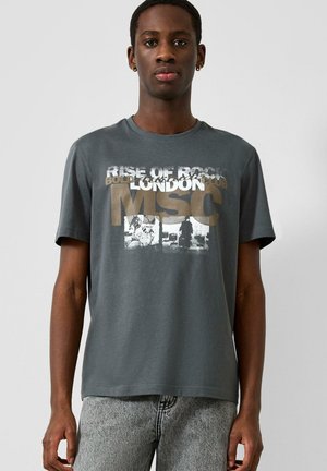 QS, T-SHIRT - Print T-shirt - dunkelgrau