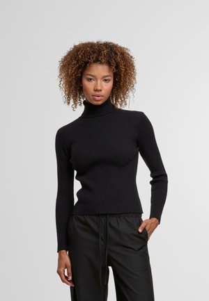 TURTLENECK - Stickad tröja - black
