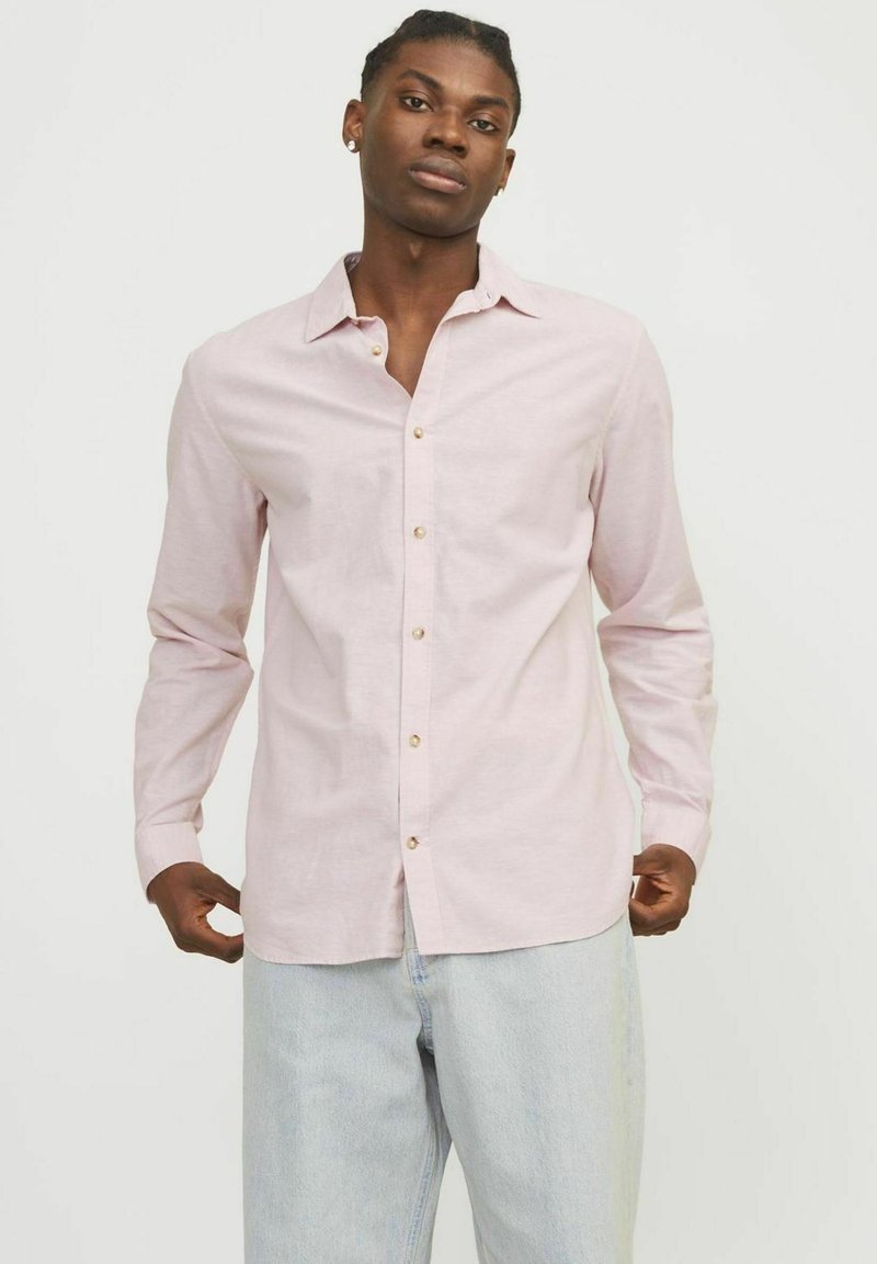 Jack & Jones JJESUMMER LINEN MIX SHIRT - Košile - pink nectar