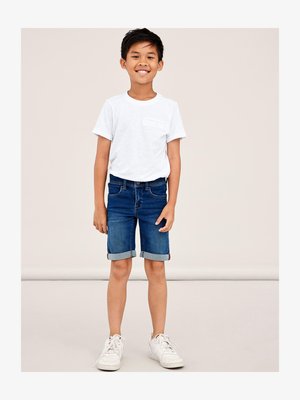 SILAS SLIM - Jeansshort - medium blue denim