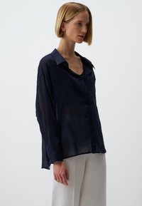 Jimmy Key LONG SLEEVE PLAIN - Hemdbluse - dark blue