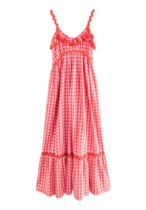 REGULAR FIT - TEXTURED TIERED - Dolga obleka - pink red