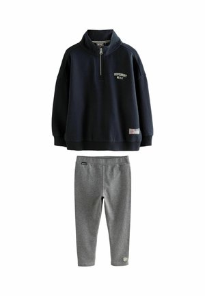 FIT - EMBROIDERY SET - Leggings - Trousers - charcoal grey
