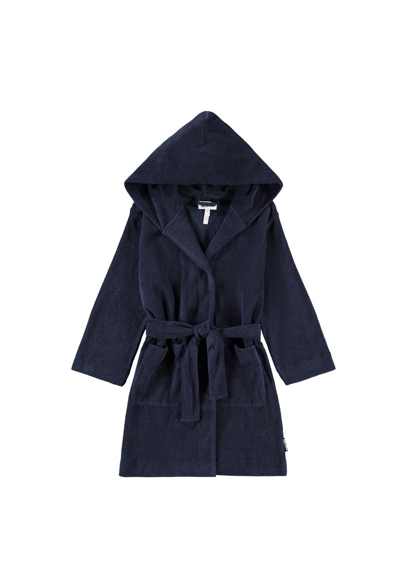 Jūras spēku kapuci peldmētelis izgatavots no frotē auduma, ar garām piedurknēm, jostu un divām priekšējām kabatām. Mīksta tekstūra, līdz ceļiem garš dizains.